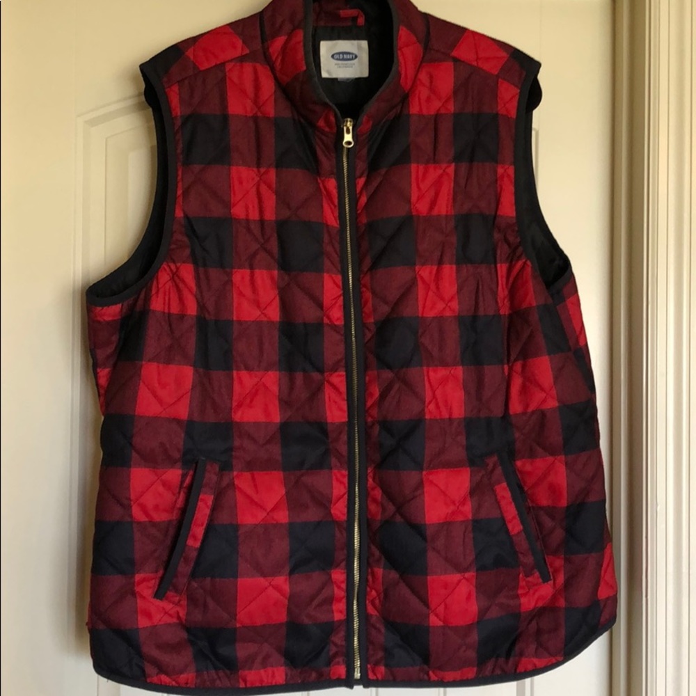 Buffalo plaid lightweight puffer vest